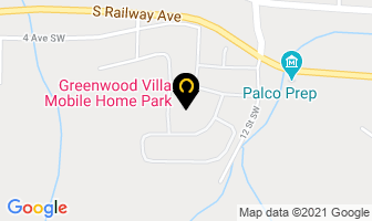 Greenwood Villa Mobile Home Park in Drumheller map