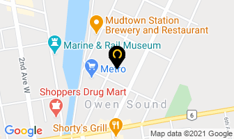 Grey Bruce Physiotherapy in Owen Sound map