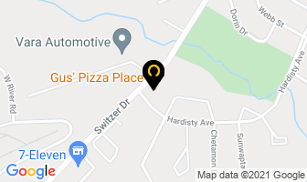 Gus' Pizza Place in Hinton map