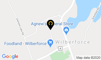 Haliburton County Public Library Wilberforce Branch in North Algona Wilberforce map