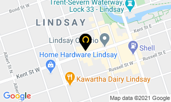 Hamilton Creek in Lindsay map