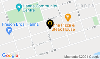 Hanna Funeral Chapel in Hanna map