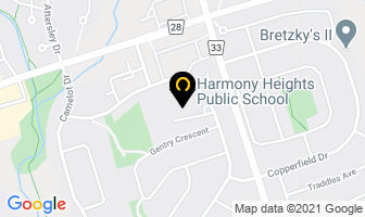 Harmony Heights Public School in Oshawa map