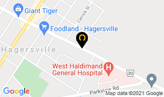 Hawke Drywall Inc in Hagersville map