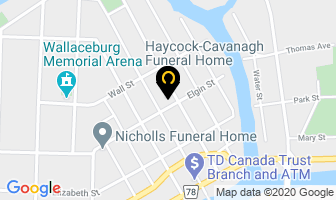 Haycock-Cavanagh Funeral Home in Chatham-Kent map