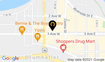 Headlines in Drumheller map