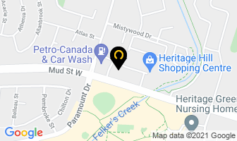 Heritage Hill Dental Care in Hamilton map