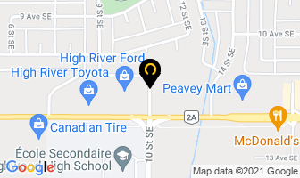 Heritage Inn in High River map