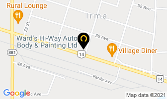 Hi-Way Auto Body in Irma map