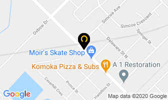 Hicks' Grant Garage in Komoka map