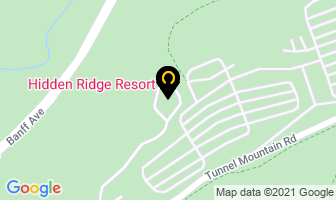 Hidden Ridge Resort in Banff map
