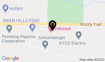 Hillcrest Motel in Swan Hills map