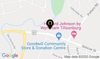 Hilltop Motel in Tillsonburg map