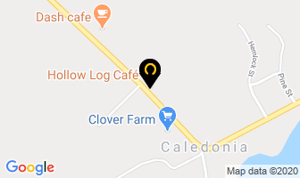 Hollow Log Cafe in Caledonia map