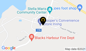 Hooper's Convenience Store in Blacks Harbour map