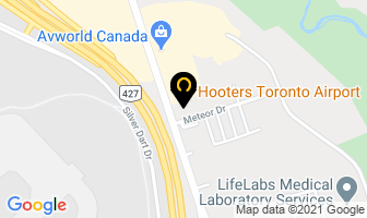 Hooters in Orillia map