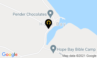 Hope Bay Salon in Pender Island map