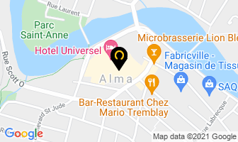 Hotel Universel in Alma map