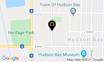 Hudson Bay Composite High School in Hudson Bay map