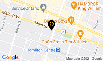 Hughson Business Space Corporation in Hamilton map