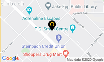 Hull's Family Bookstores in Steinbach map