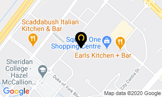 Icing Square One Shopping Centre in Mississauga map