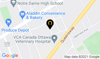 Independent Linen in Ottawa map