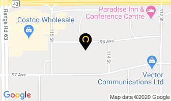 Industrial Hearing North in Grande Prairie map