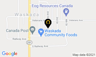 Innes' Garage in Waskada map