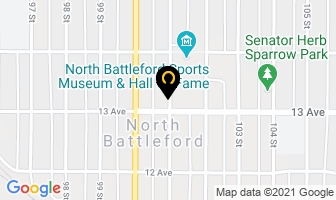 Ivan S Frank in North Battleford map