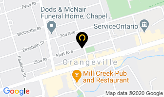J E Transports in Orangeville map