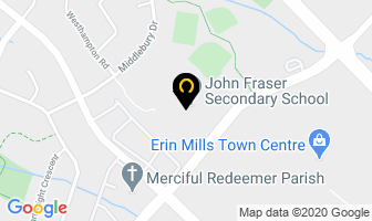 John Fraser Secondary School in Mississauga map