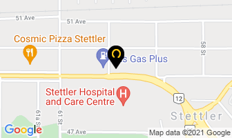 Jude's Liquor Store in Stettler map