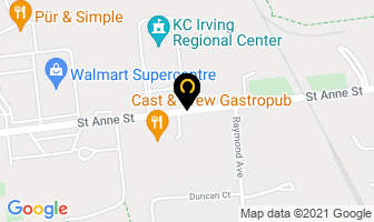 K C Irving Regional Centre in Bathurst map