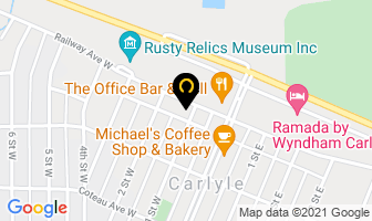 Kal Tire in Carlyle map
