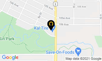 Kal Tire in Dawson Creek map