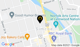Kent Street Massage Therapy in Simcoe map