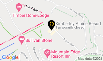 Kimberley Alpine Resort in Kimberley map