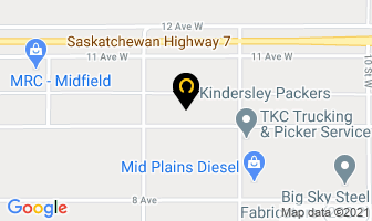 Kindersley Packers in Kindersley map