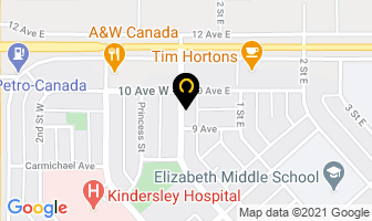 Kindersley Vacuum in Kindersley map