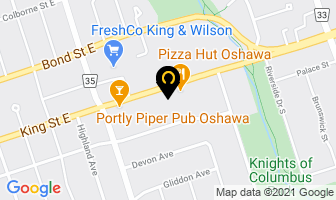 King St Smoker's Corner in Oshawa map