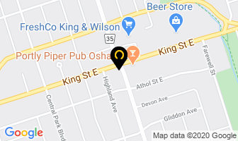 King Street Roofing in Oshawa map
