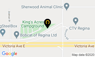 Kings Acres Campground in Regina map