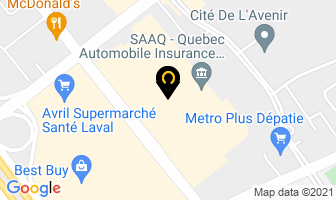 Kinzo Galeries Laval in Beauharnois map
