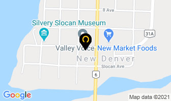 Kootenay Savings Credit Union in New Denver map