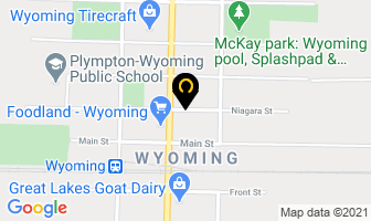 Lambton County Library Wyoming Library in Lambton County map