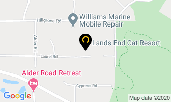 Land's End Cat Resort in North Saanich map