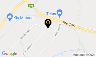 Les Bi&egrave;res Microbec in Matane map