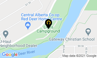 Lions Campground in Red Deer map