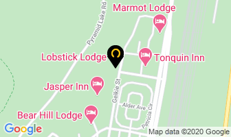 Lobstick Lodge in Jasper map